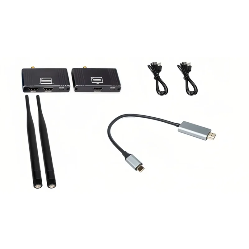 200M Wireless -Compatible Extender With Rotation 1080P 5.8G Audio Video Transmitter And Receiver Loop Out 8TX To 1Rx
