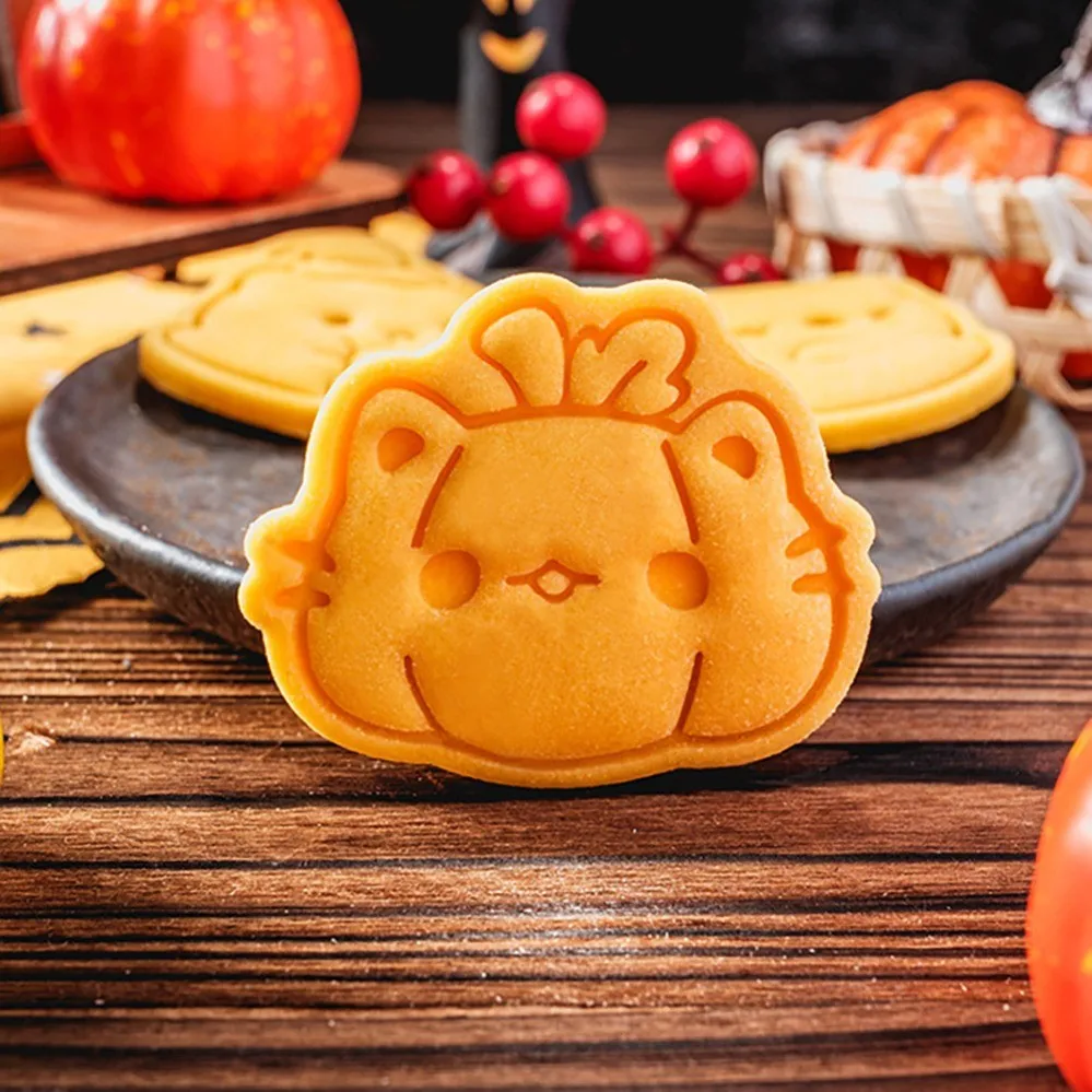 Cartoon Halloween Kitten Cookie Mold DIY Bakery Tools and Accessories Cookie Stamp
