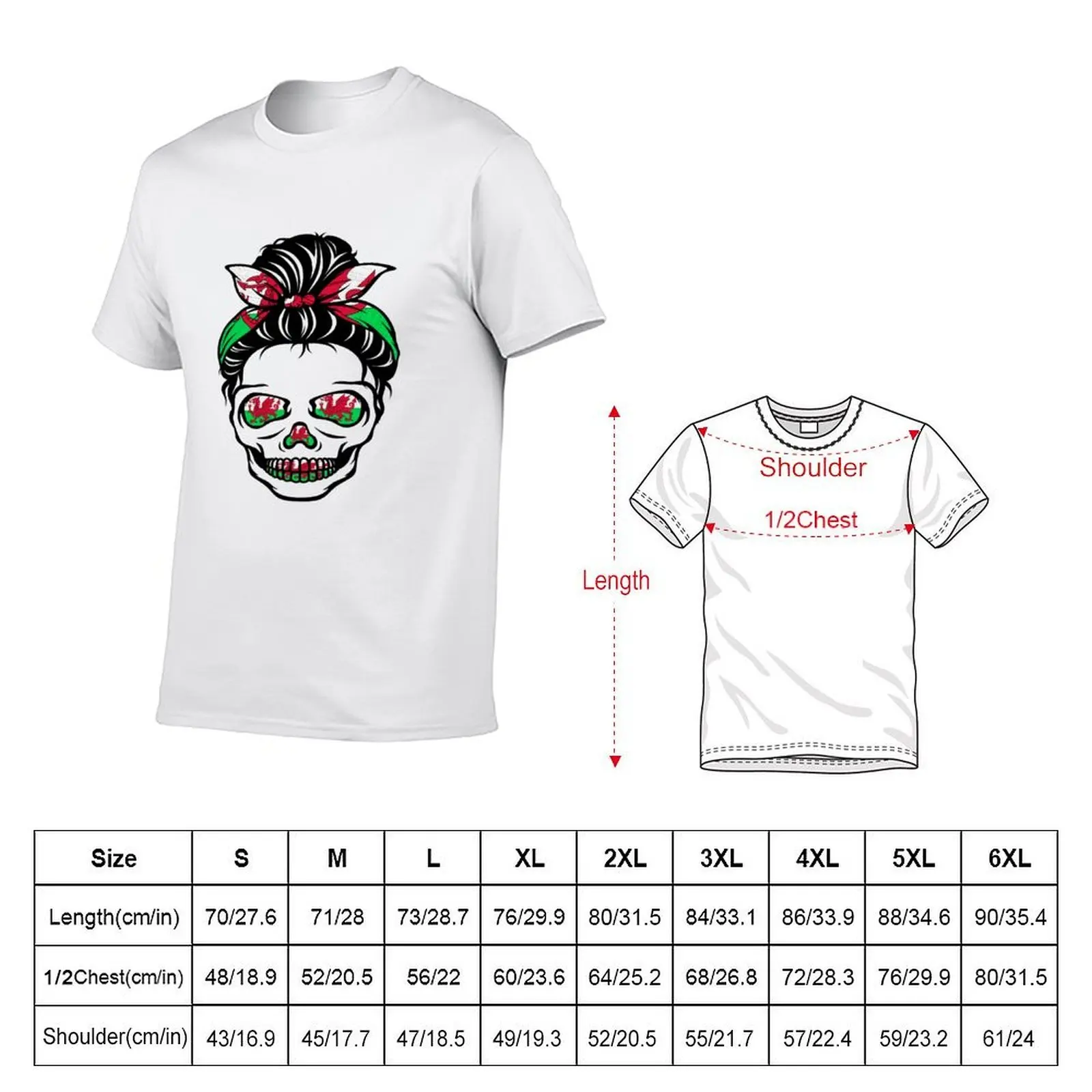 Gothic Skull Messy Bun Welsh T-Shirt t shirts for man graphic vintage anime tshirt T-Shirt