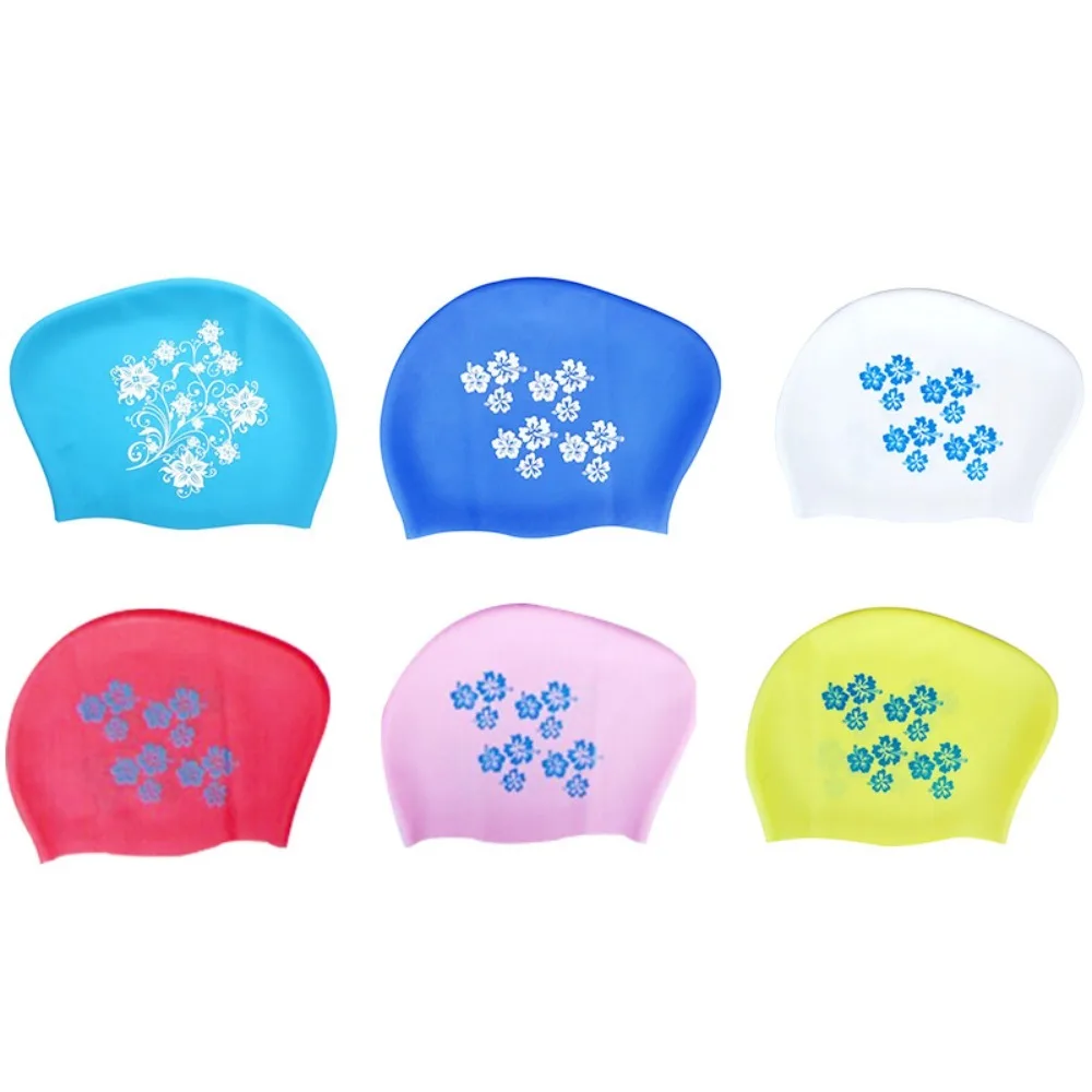New Elastic Swimming Cap Enlarged Waterproof Silicone Swimming Hat Comfortable Ear Protection Safe Swimming Hat