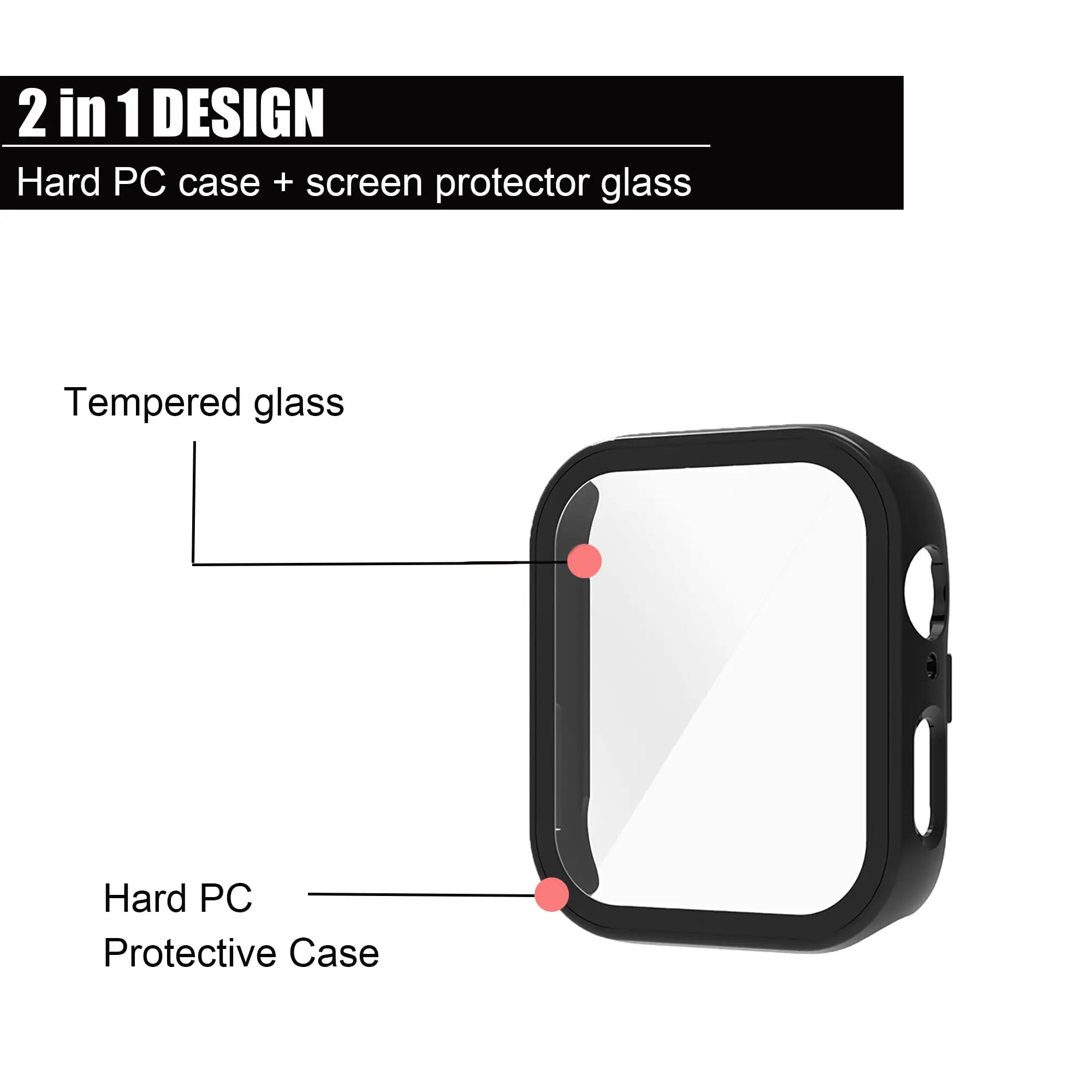 Glass+Case For Huawei Watch Fit 3 All-Around Screen Protector Hard PC Bumper Tempered Glass Watch Case For Huawei Watch Fit 3