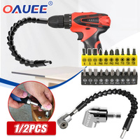 Oauee 105 Degree Right Angle Drill Attachment and Flexible Extension Bit Kit for Drill or Screwdriver 1/4\