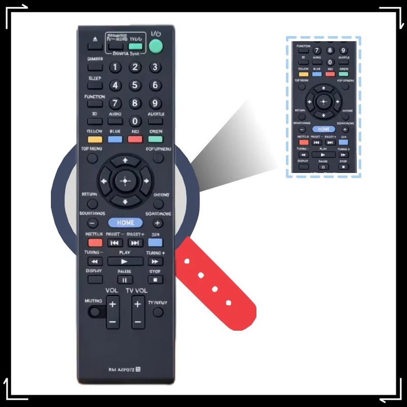 RM-ADP072 Replace Remote Control Applicable for Sony Blu-ray DVD Home Theatre System BDV-E190 BDV-E490 BDV-N790W