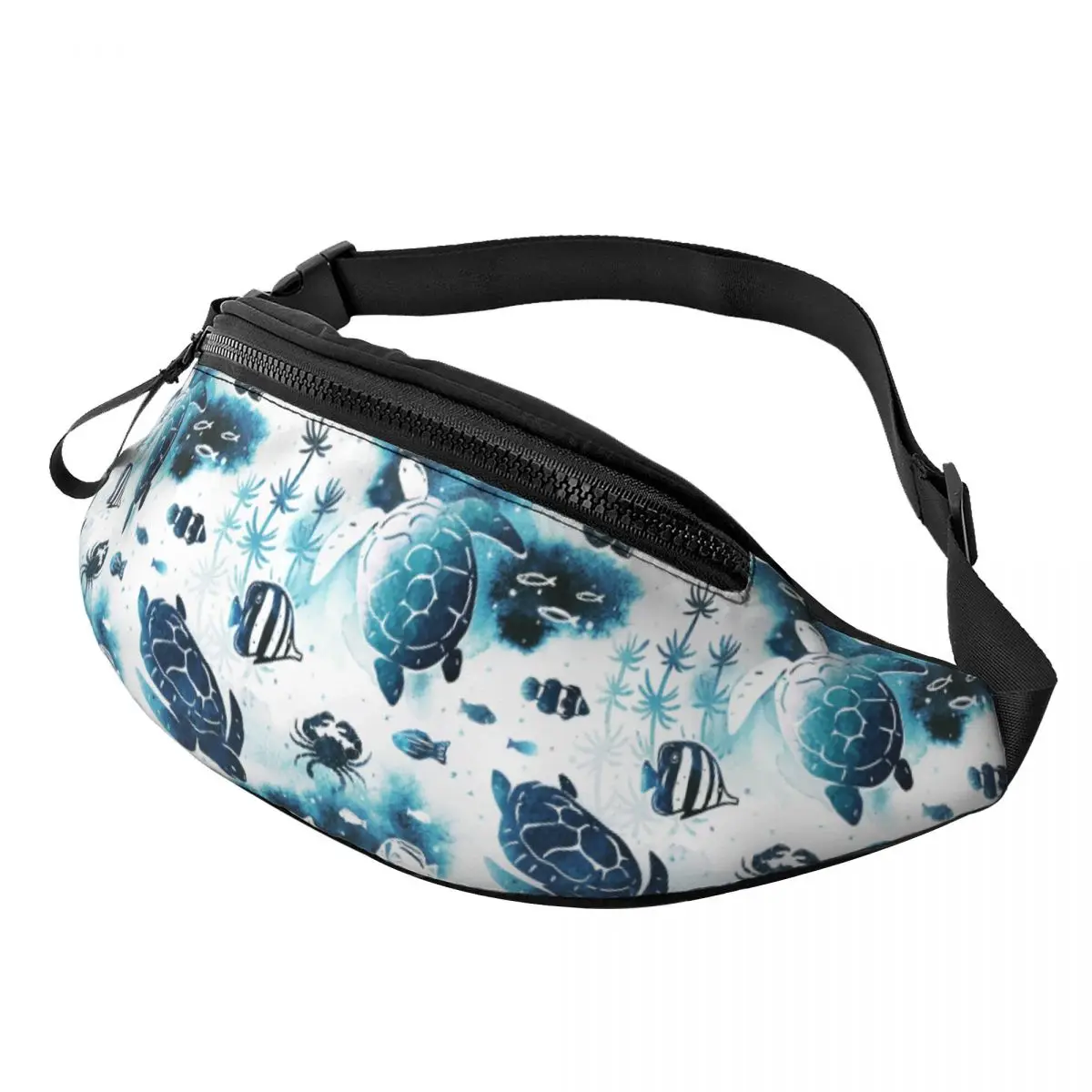Custom Ocean Sea Turtle Fanny Bag Customized Crossbody Waist Pack Women Men Travel Hiking Phone Money Pouch