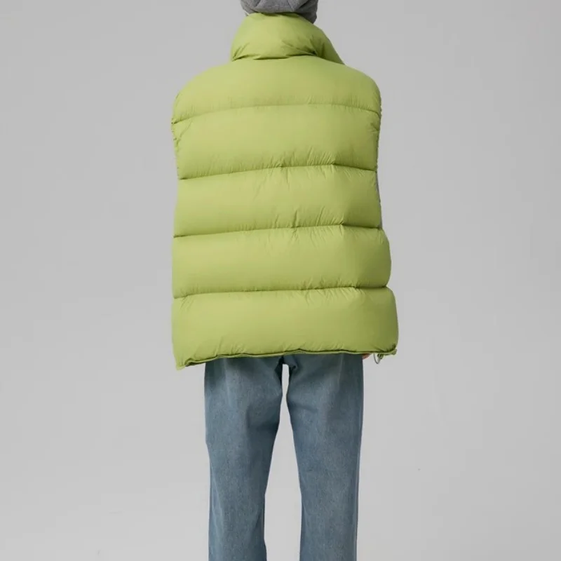 เสื้อกั๊กขนเป็ดแบบหนา อุ่น ไม่มีแขน คอตั้ง สำหรับผู้หญิง ฤดูหนาว 2025 คุณภาพสูง แฟชั่น Y2K สไตล์ไฮสตรีท