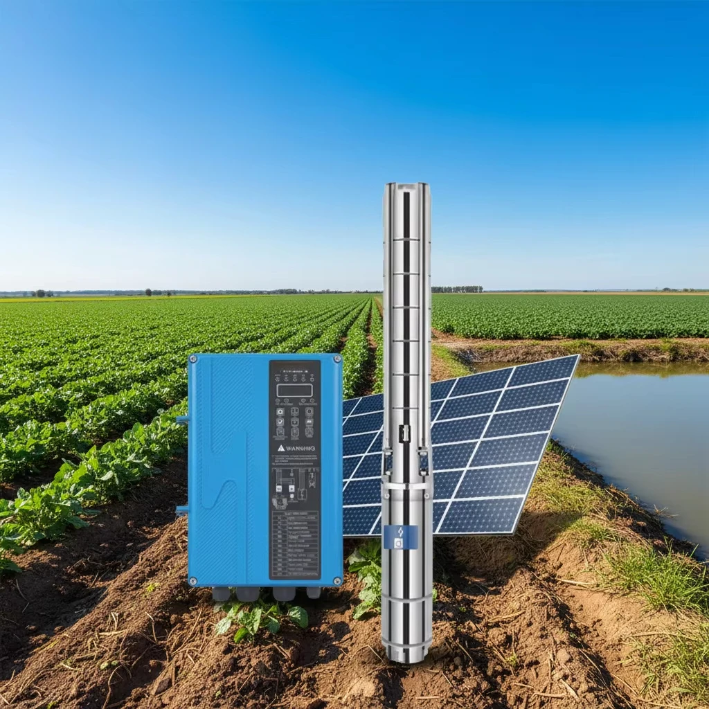 High power 6 inch deep well agricultural solar submersible pump