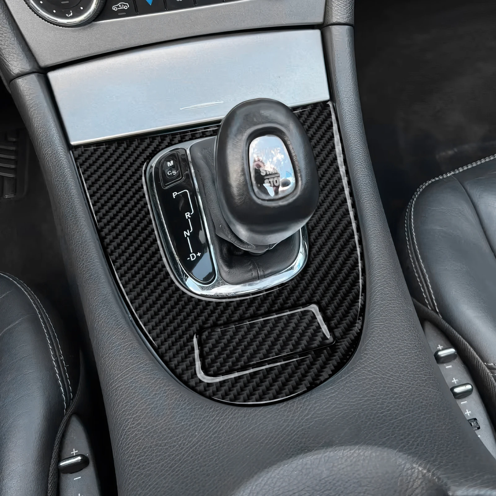 Carbon Fiber Interior Sticker. Car Center Console Gear Shift  Panel. For Mercedes Benz CLK A209 C209 (2002-2010) Accessories. view 3