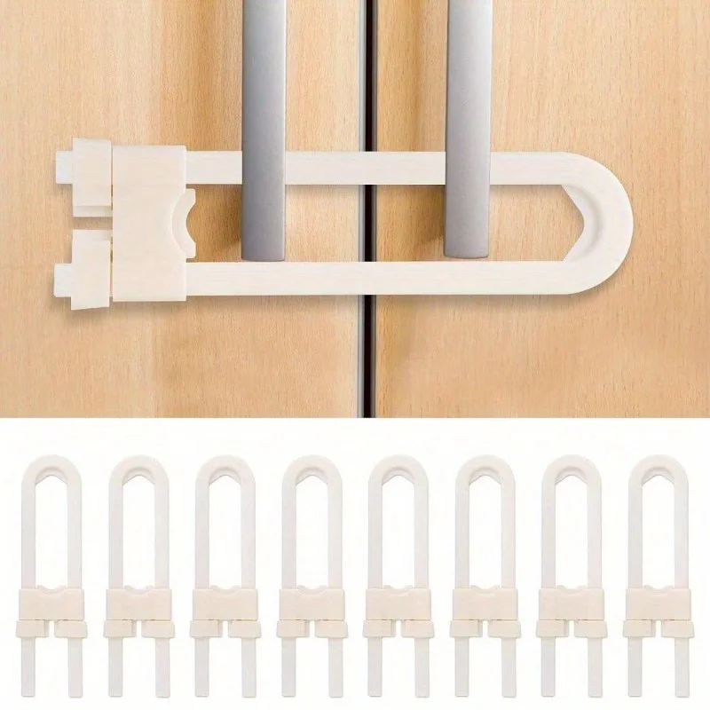 Cerradura de seguridad para cajón, protección antideslizante en forma de U, puerta de armario de nevera, ducha, decoraciones familiares, regalos, 3 uds.