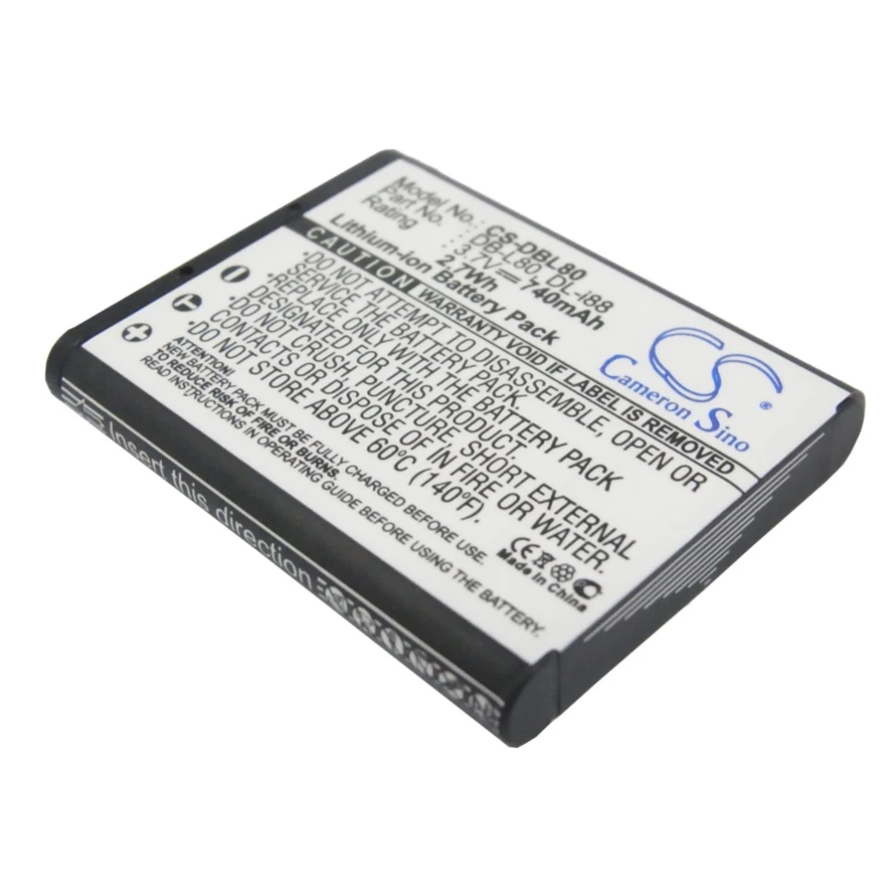 

Li-ion Camera Battery for Sanyo, 3.7V, 740mAh, Compatible Models: Optio H90, Optio P70