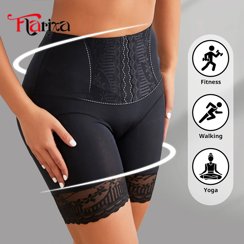 Flarixa Safety Pants Under Skirt Lace Shaping Panties for Women Boxers Protective Underwear Anti Chafing Thighs Shapewear Shorts