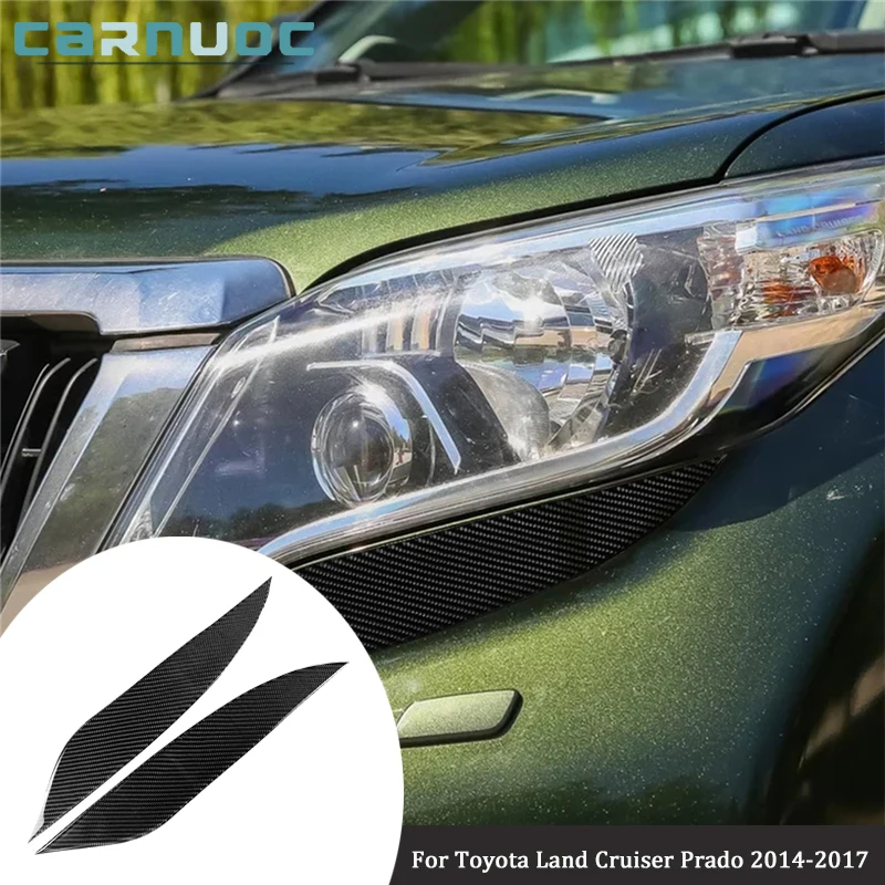 

For Toyota Land Cruiser Prado 2014-2017 Car Interior Decorative Accessories Carbon Fiber Light Eyebrow Stickers Cover Trim