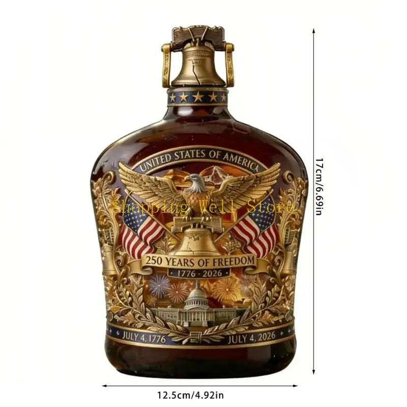 KX4B Commemorative Whiskeys Decanter With Historic American 250th Anniversary Art