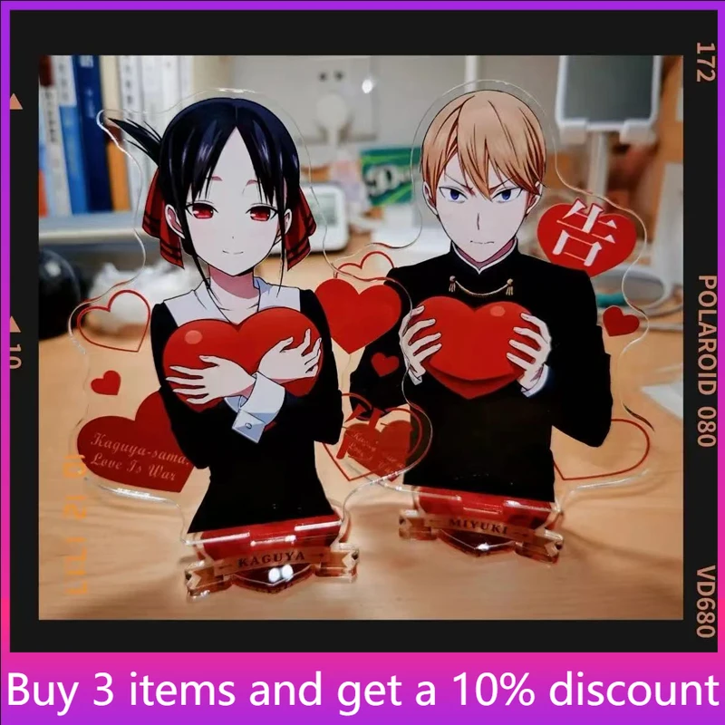 

Kaguya-sama Anime Peripherals Love Heart Kaguya Shinomiya Figure Acrylic Stand Miko Iino Figurine Standing Plate Toys Gift Girl