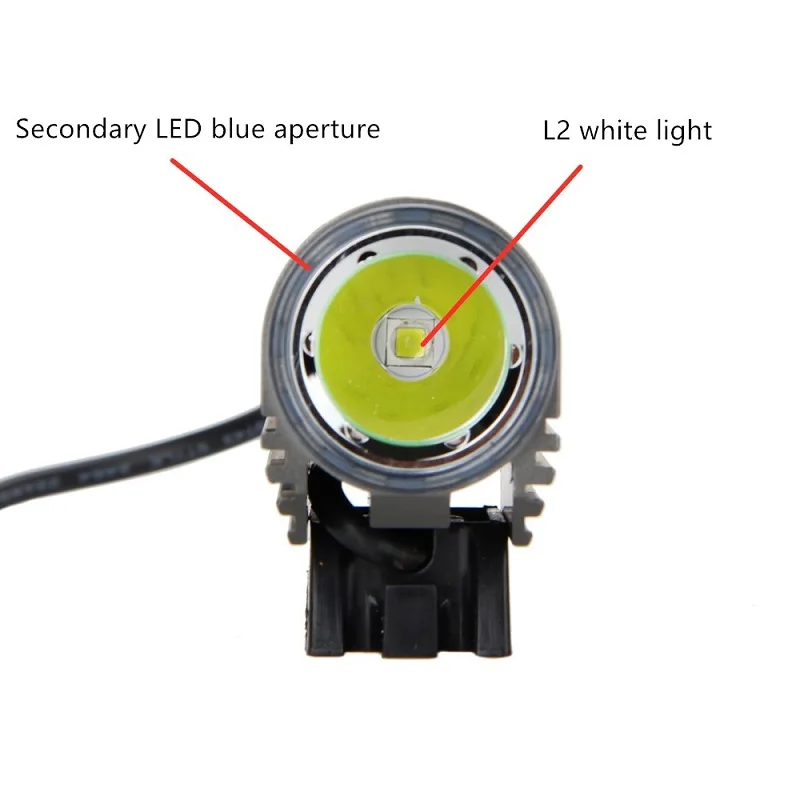 WasaFire Mini L2 Bike Light White LED Bicycle Light Front Lamp MTB Cycling Headlamp 3000LM Headlight + 18650 Battery Pack