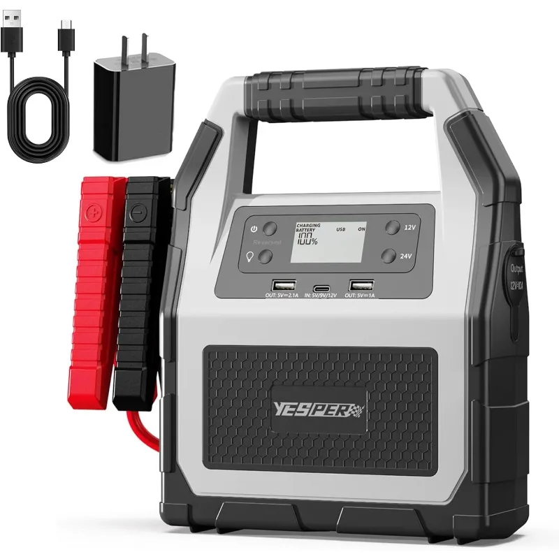 Christmas.12V/24V Car Jump Starter, 6000A Peak 4.1 lbs Portable Jump Starter Battery Pack 42000mAh Battery Booster Pack