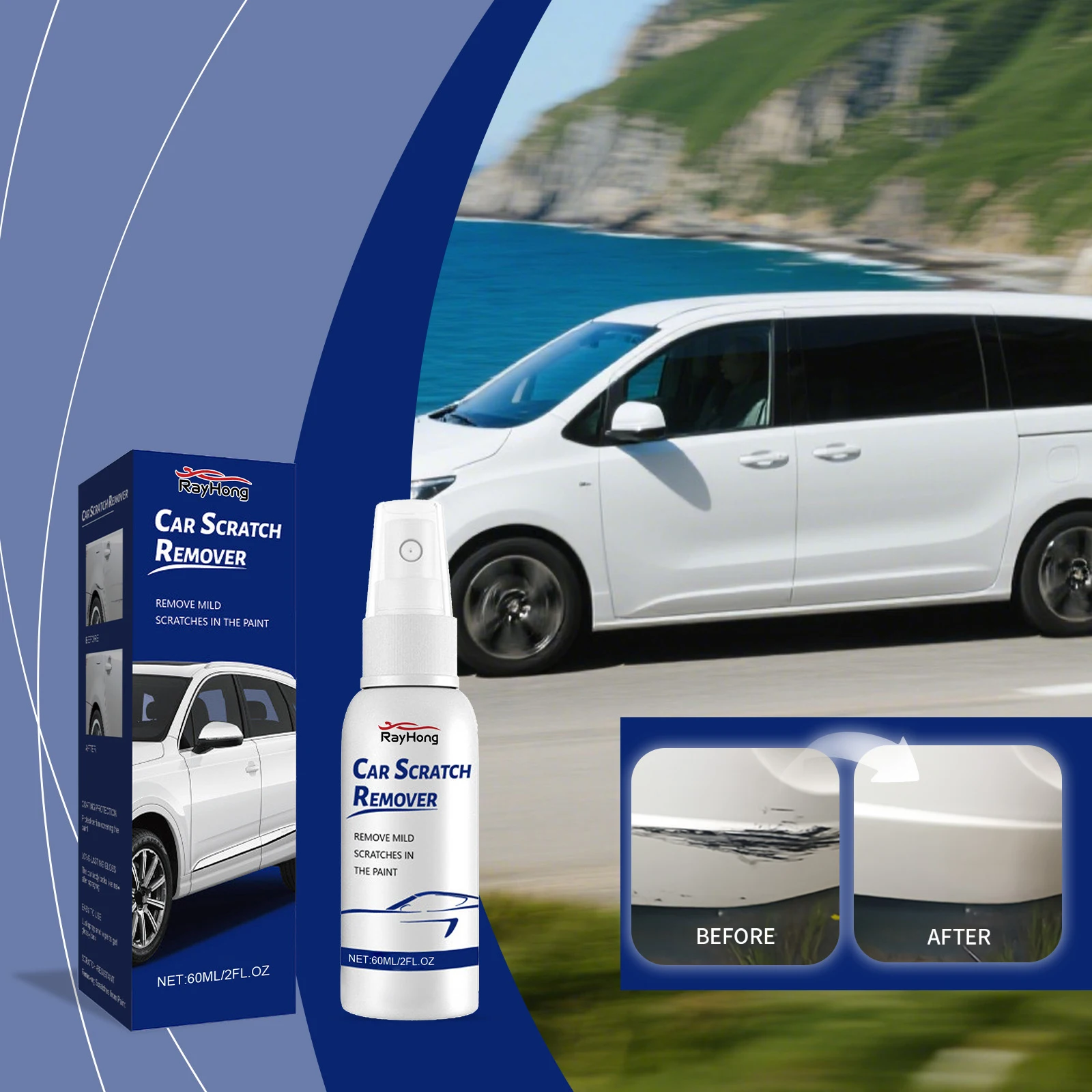 

60 мл инструменты для ухода за краской, ремонт царапин, полировка, спрей для удаления царапин автомобиля для транспортных средств