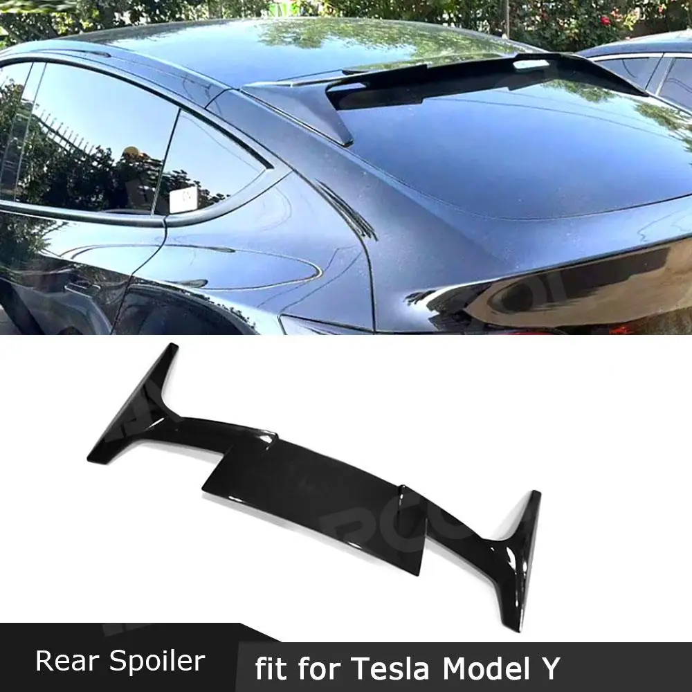 

JMCARCOOL Rear Roof Spoiler Wings For Tesla Model Y 2020+ ABS Glossy Black Car Rear Spoiler Bodykits Windows Decoration