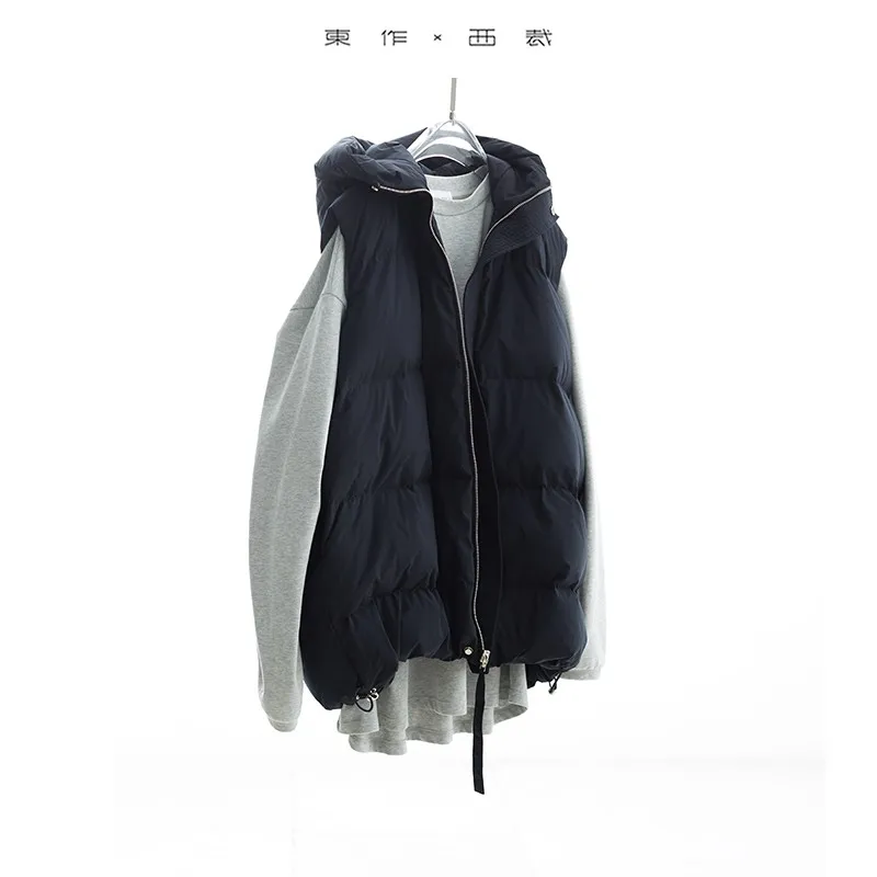 90% Goose down Vest with Hood, Reversible, 2025 Winter New Style, Versatile Women's Top