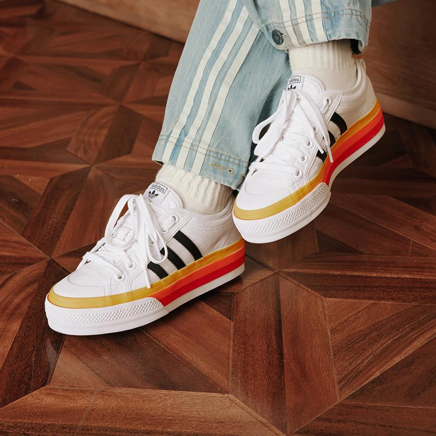 Adidas zapatos de tabla informales de suela gruesa, ligeros y resistentes al desgaste, de trébol genuino para hombres y mujeres, JQ9148