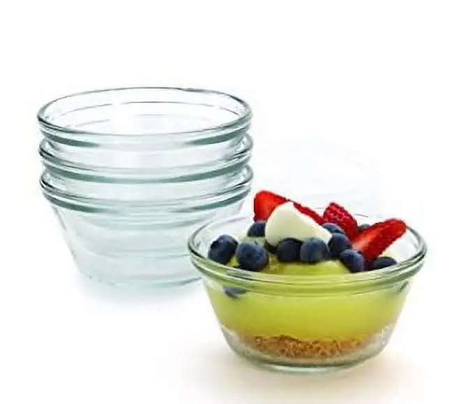 Set di tazze per crema pasticcera da 8 pezzi da 6 once con coperchi, (2) 4 confezioni