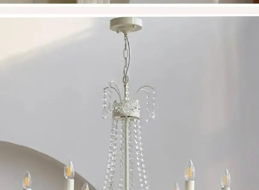

American Retro Living Room Chandelier Crystal Countryside Villa Grand Bedroom Restaurant Cream Style