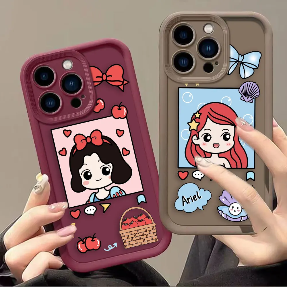 Princess Ariel Jasmine Snow White Phone Case For Redmi A1 NOTE 13 12 12S 11 11T 10 9 9S 8 PRO PLUS 4G 5G Case Funda Coque Shell