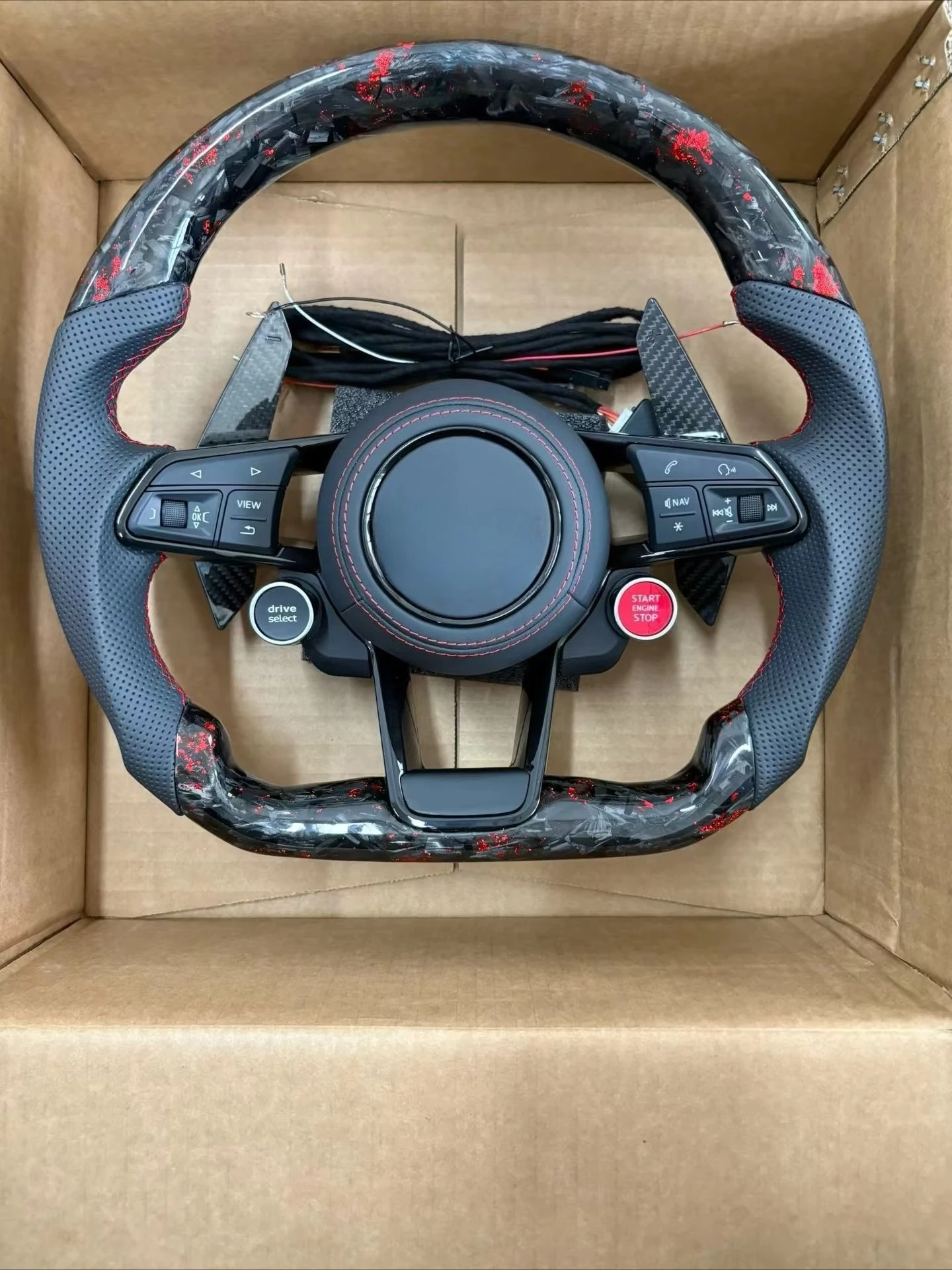 Wholesale Price Sports for Volkswagen Upgraded and Modified Carbon Fiber Steering Wheel with LED Display Optional for Golf