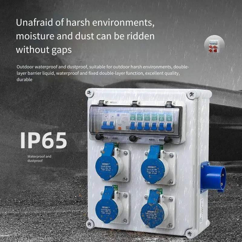Wall-Mounted Industrial Socket Box Small Complete Set for Temporary Secondary & Tertiary Factory Workshop Distribution