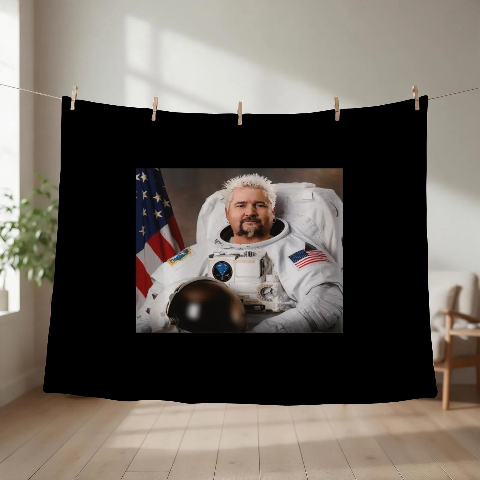 Flavortown on the moon Throw Blanket couch cozy soft plush fuzzy picnic outdoor blanket