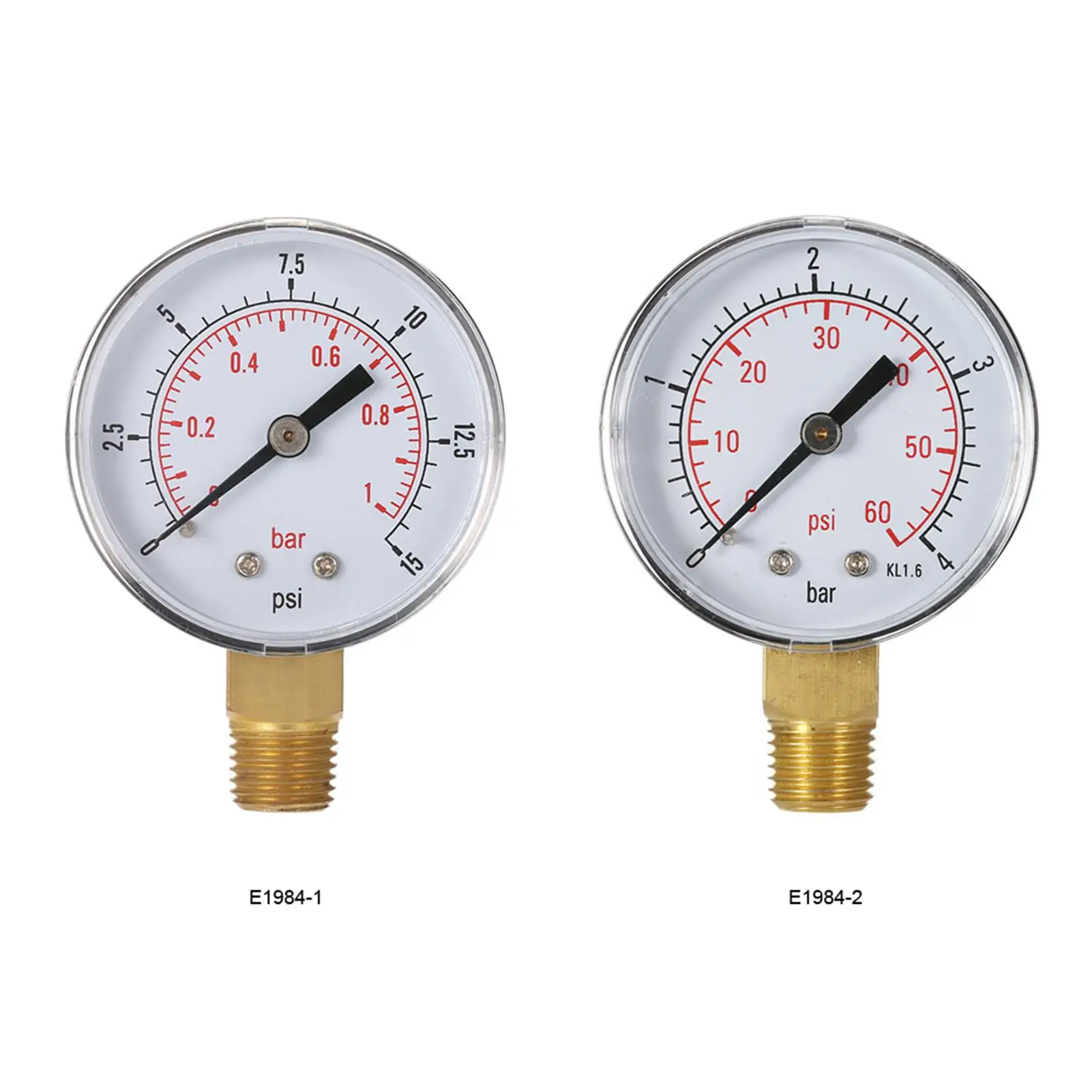 50mm Pool Filter Water Pressure  Hydraulic Pressure Gauge Meter Manometer 1/4
