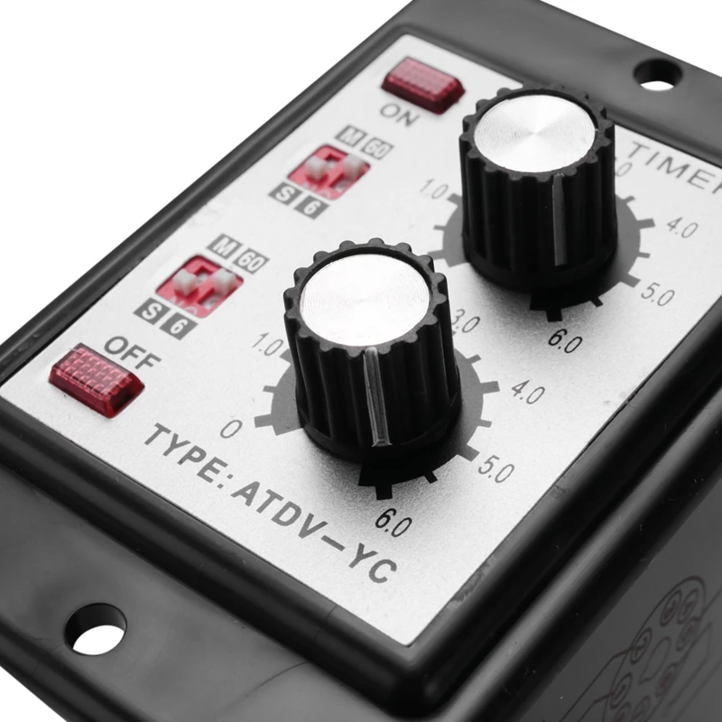 On Off Twin Timer Relay Knob Control Time Switch ATDV-YC 6S-60M Relay Board AC 110/220V Electrical Access