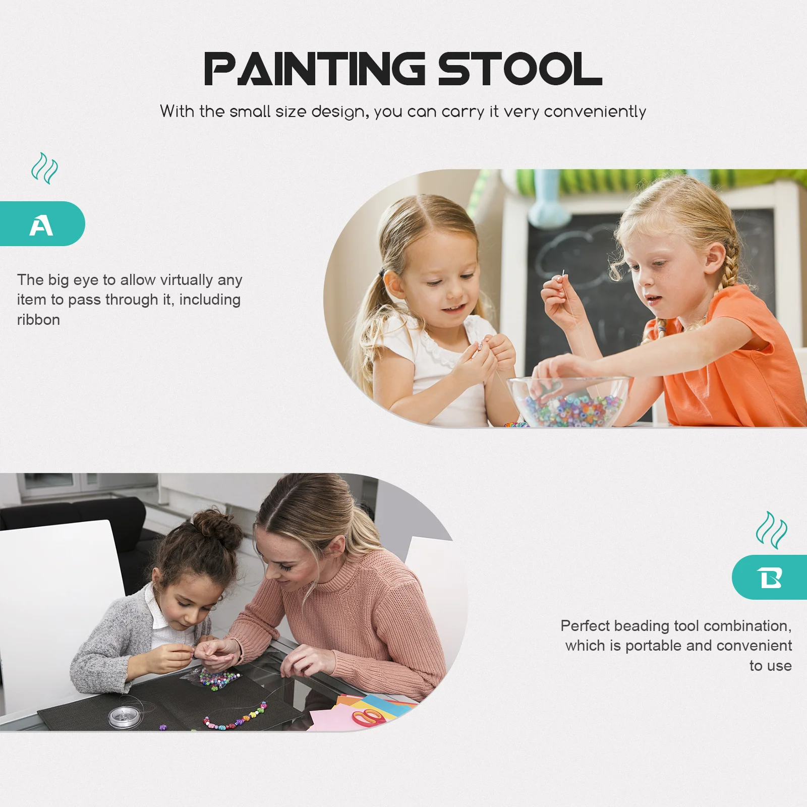 

12Pcs Beading Needles Big Eye Stitching Tool Portable Durable High Quality Alloy for Beads Pearls Big Eye Beading Needle