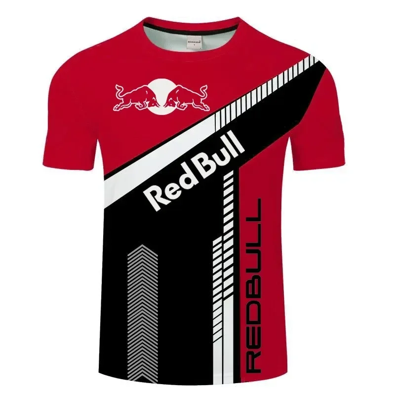 2025 ファッションカジュアルメンズルーズ Tシャツトップスレッドブルオートバイ夏の新トップスアウトドアスポーツレーシングサイクリングジャージ