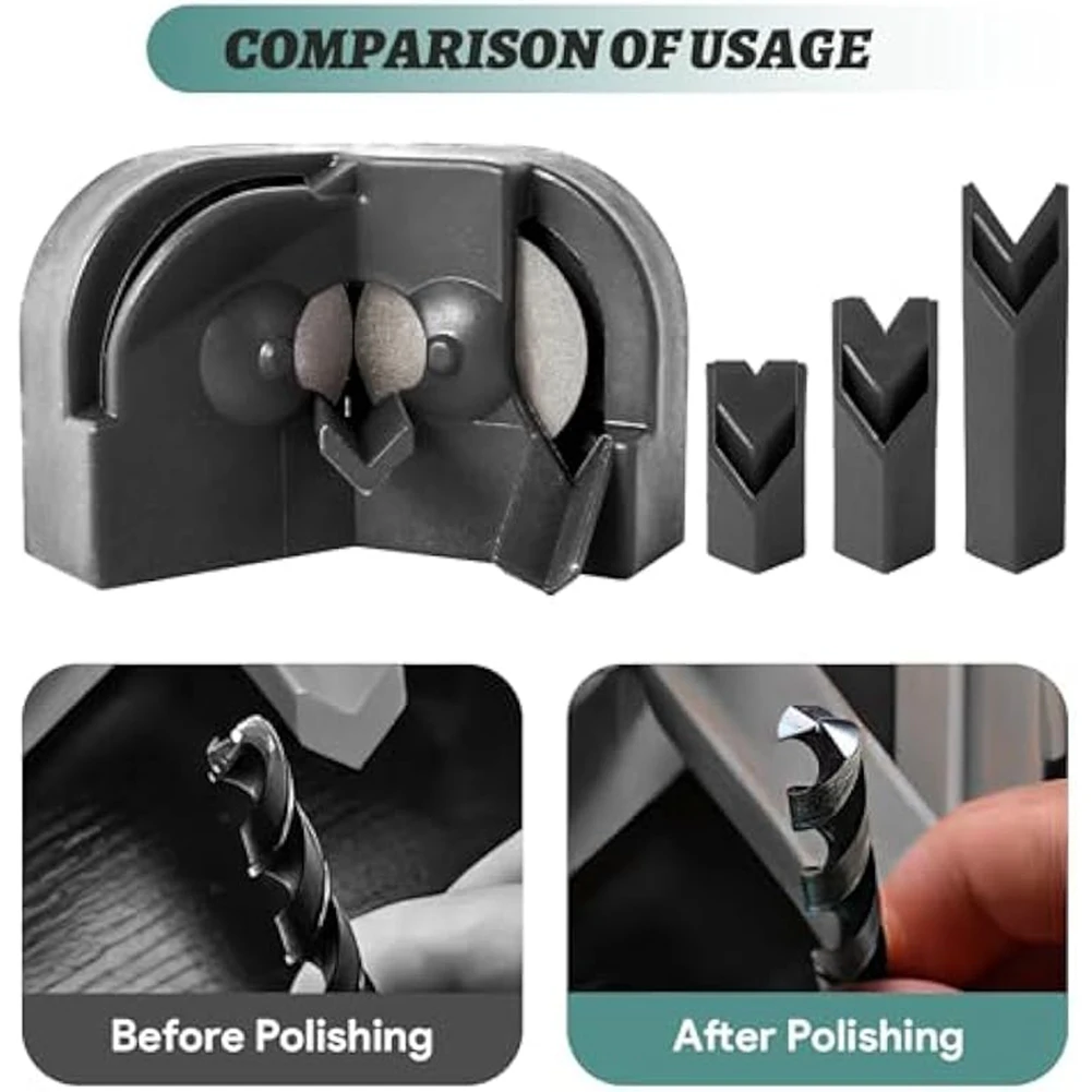 AA76-Drill Bit Sharpener,Multipurpose Drill Bit Grinding Sharpener With 4 Grinding Wheel,Drill Machine Blade Sharpening Tool