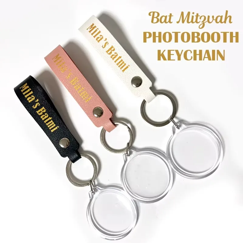 35mm 100 Sets Key Chain DIY Materials Photobooth Keychain Station Kit Wedding Favor