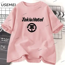 2023 Tokio Hotel damska koszulka bawełniana z krótkim rękawem Pop Rock graficzna T-shirt zespołu odzież damska Unisex Plus Size