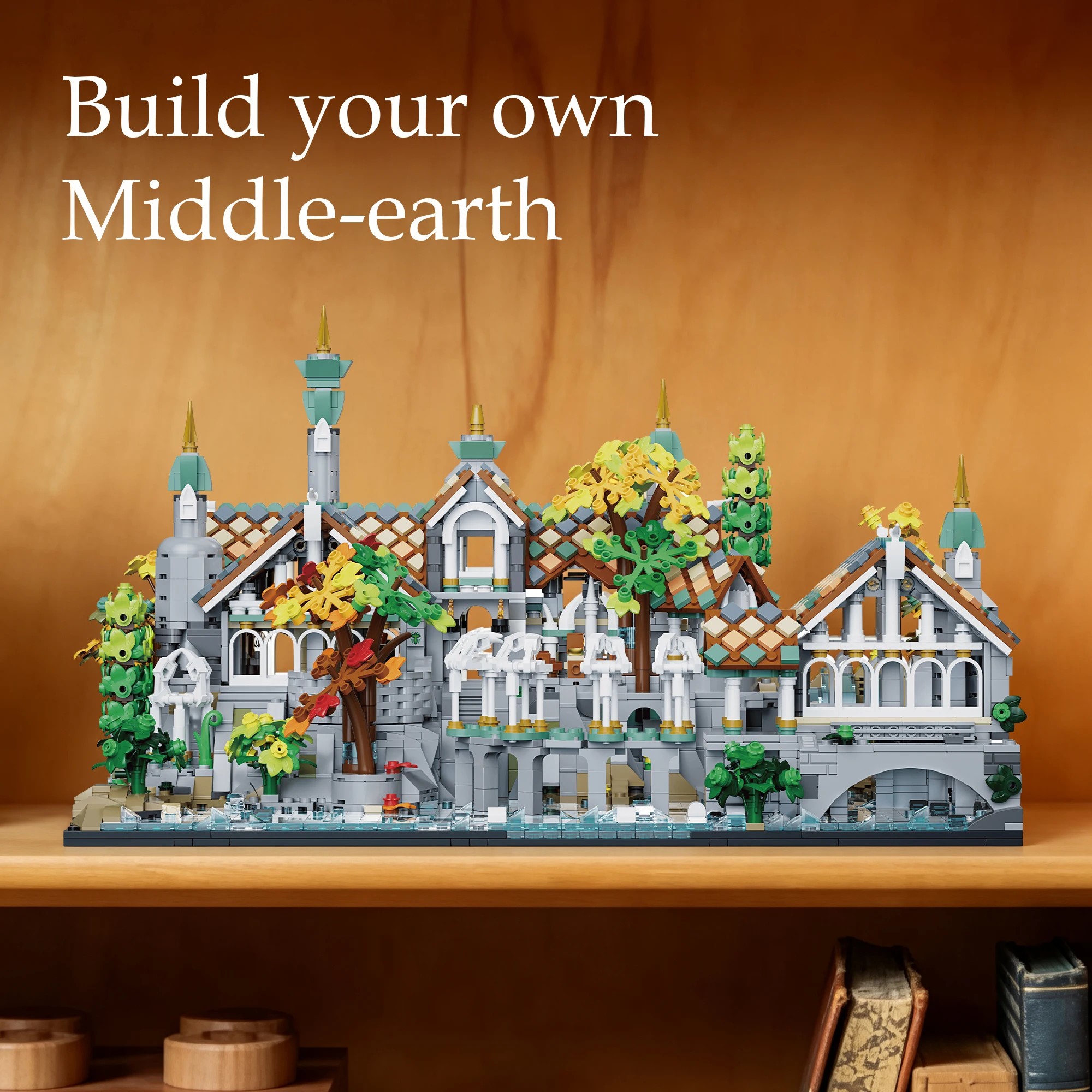 3337PCS The Last Homely House Elven Valley Castle Building Blocks Toys Medieval Magic Fairy Tale Architecture Brick Kit Home Deskop Ornaments Gifts For Birthday Holiday - view 7