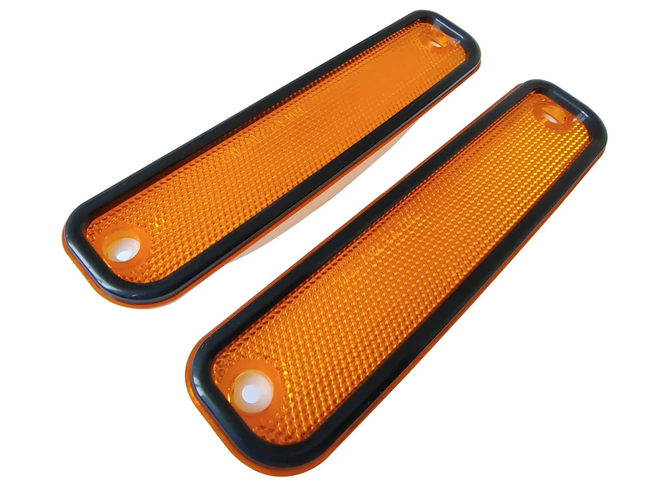 

2 Pc Side Marker Lights Amber Lens With Black Trim For Chevy Gmc Pickup Truck 1973-1980 Premium Parts