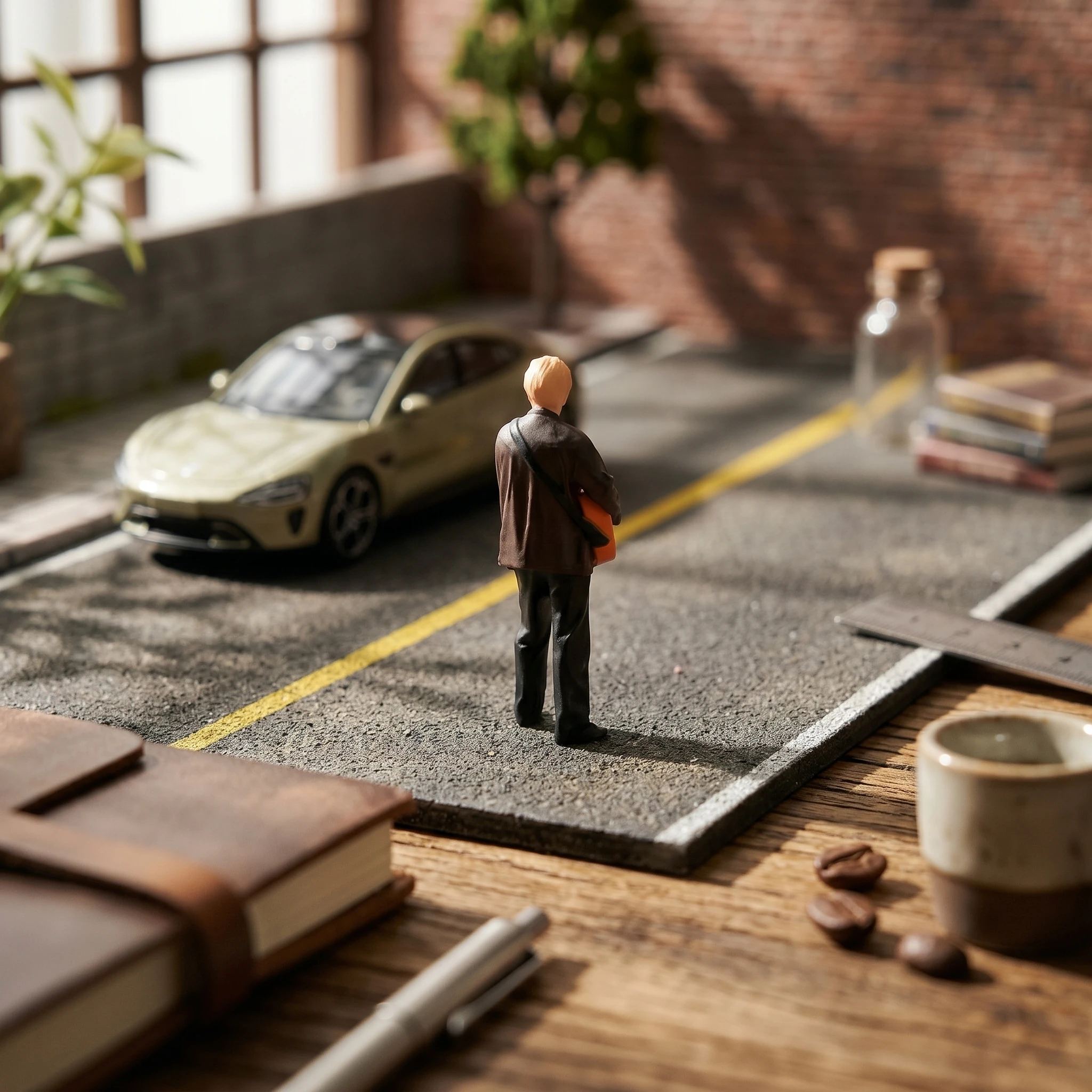 Handbemalte Gitarrenspieler-Figur zur Dekoration, Miniatur-Harzstatue im Maßstab 1:64, Sammlerfigur für Diorama-Szenen