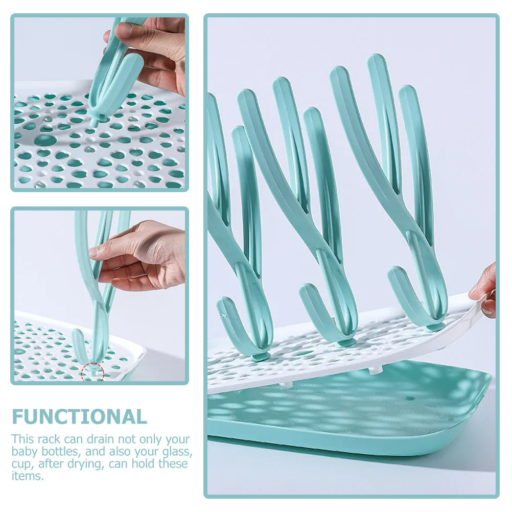 

Baby Bottle Drying Rack PP Material Compact Lightweight Detachable Design for Nursery Kitchen Organizer Portable Bottle Drain