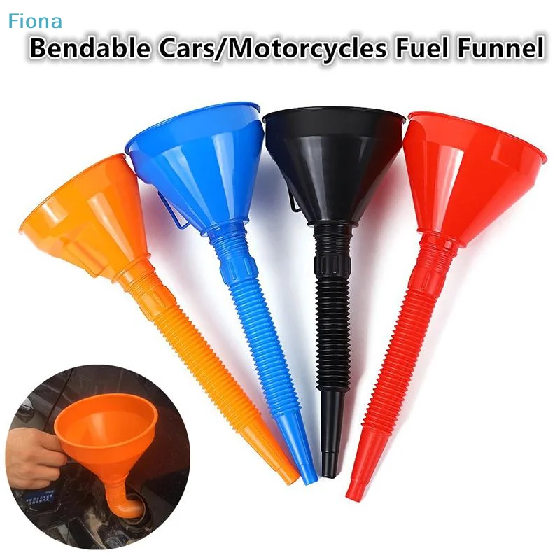 ☭ Embudo de repostaje con filtro para motocicleta, embudo de gasolina y aceite de motor, embudo de boca larga para moto y coche, herramientas de llenado para reparación de automóviles