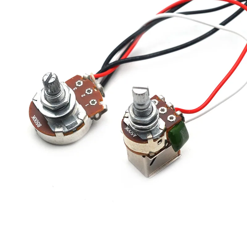 Guitar Switch Cablagem, Prewired, V/T Botão, B500K, Big Pots, A500K, Push-Pull Pots, 3-Way Toggle Switch para guitarra elétrica