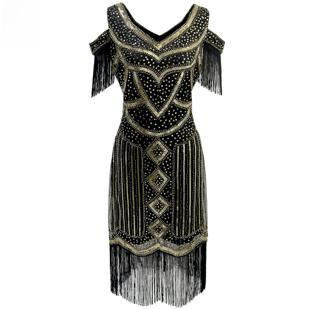 

Новинка 2025 года, винтажное вечернее платье с кисточками на Хэллоуин, платье Par Dr, расшитая блестками танцевальная юбка, китайский производитель