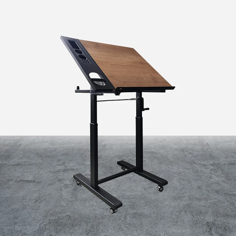 Multi-function Art Students Hand Crank Height And Angle Adjustable Table With Painting Pencil Holder For Study Drafting Drawing
