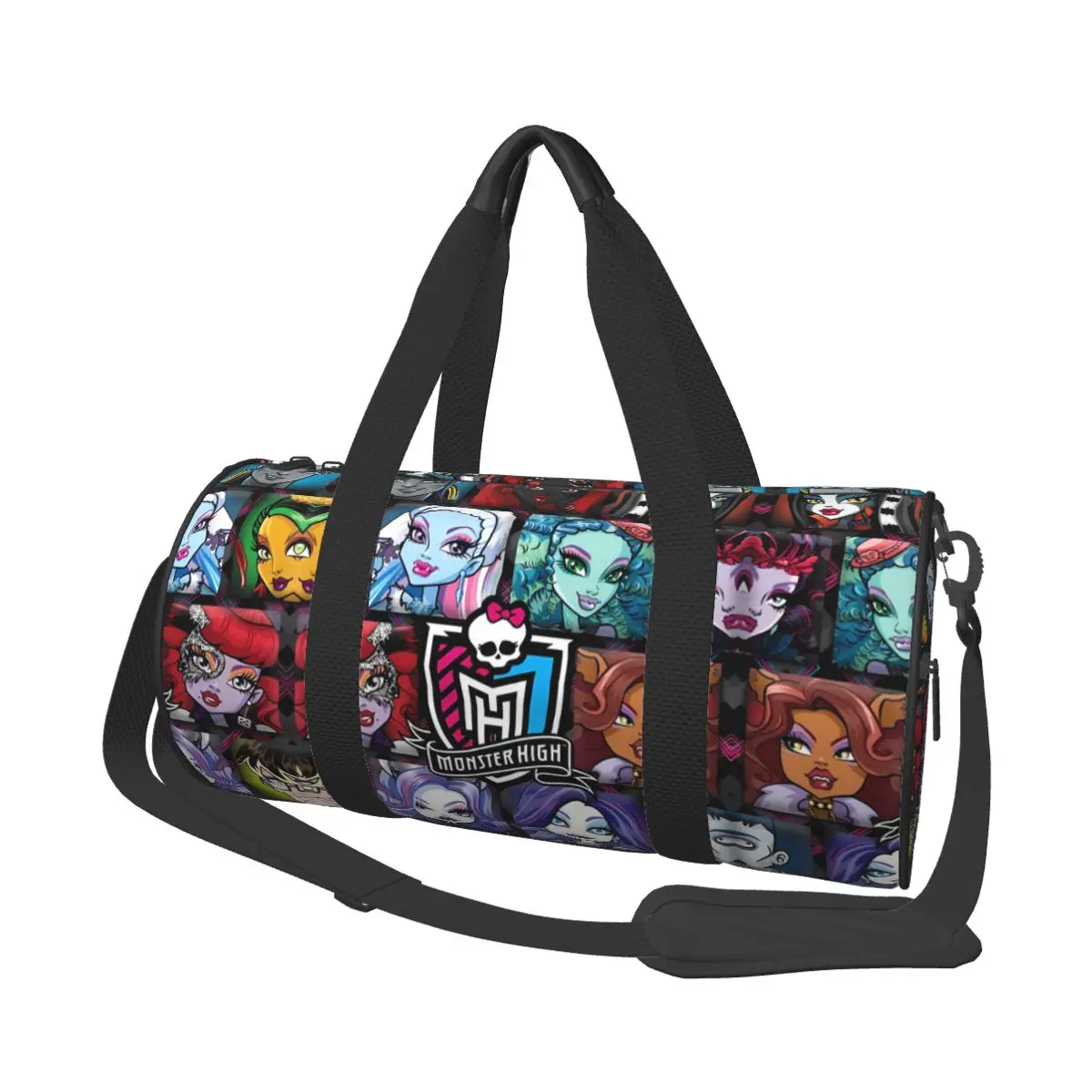 Monster High Sport Bags Cartoon Cool Anime with Shoes Gym Bag Outdoor Men Women Pattern Handbag Travel Retro Fitness Bag