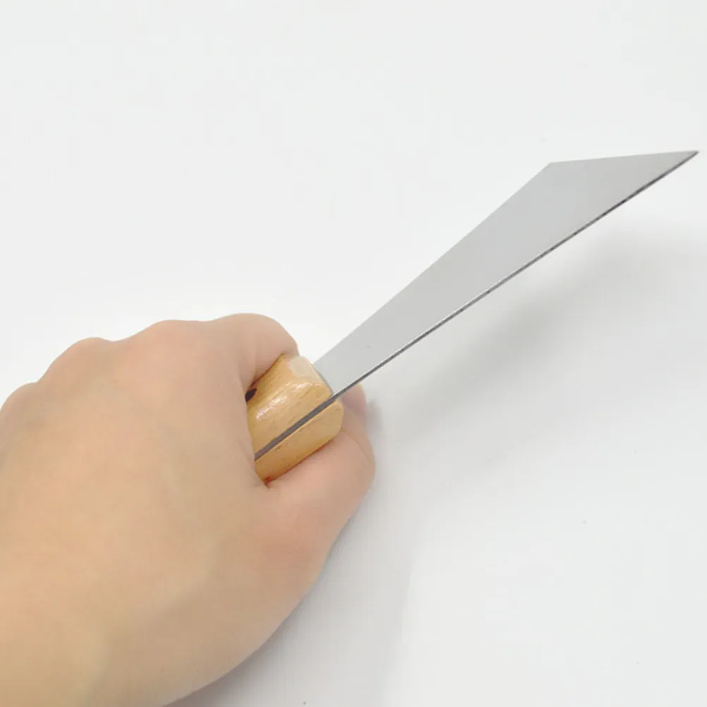 1Pcs Stainless Steel Putty Cutter with Solid Wood Handle Professional Drywall Finishing Tool for Taping Joint Sealing Scraping