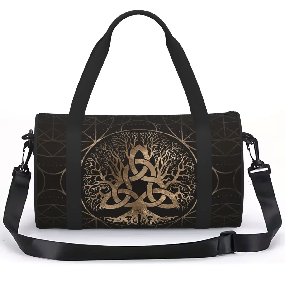 Tree Of Life -Yggdrasil With Triquetra Luggage Bag Multi-Functional Duffle Tote Bag Handbags Gym Bags Fitness Bag for Boys Girls