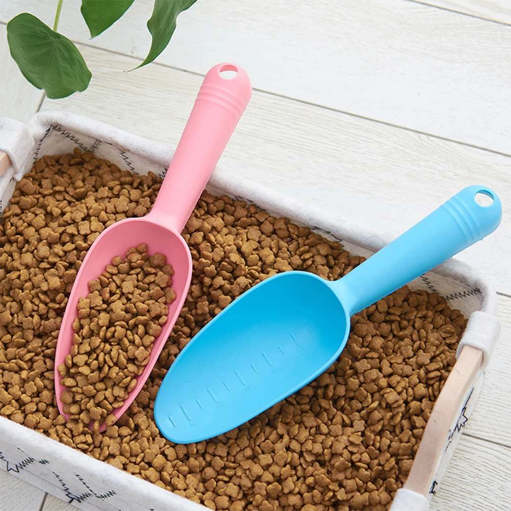 

2pcs Plastic Dog Scoop Cat Food Shovel Lightweight Portable Pet Food Scooper Household Measuring Spoon For Kitten Puppy Treats