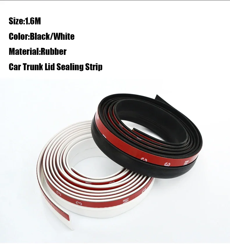 Car Rubber Sealing Strip Auto Trunk Lid Gap Seal Strip Universal Hatchback Upper Edge Trim Waterproof Dustproof Auto Accessories