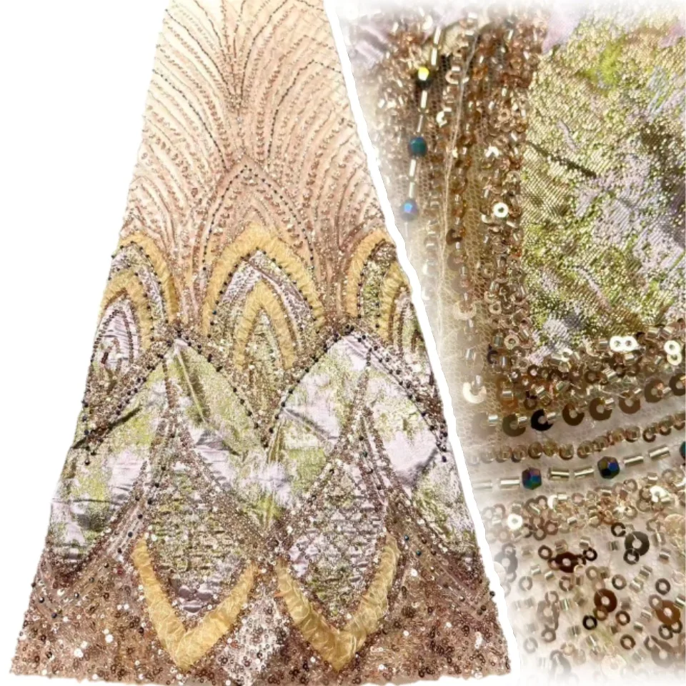 

Royal Blue 5 Yards Sequined Embroidered Floral Lace Fabric 2026 Nigerian Tulle Lace Fabric Materiel for Party Dresses Sew SZ1944